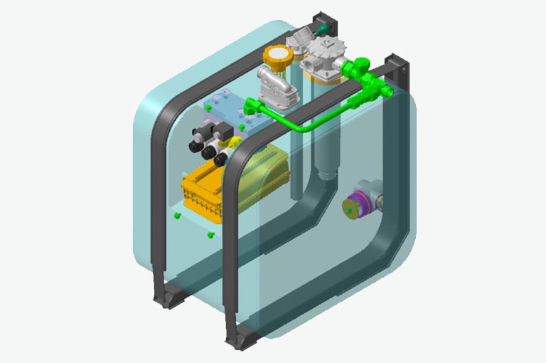 Řídicí jednotka hydrauliky pro komunální techniku