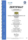 Zertifikat Qualitätsmanagement nach VDA 6.1:2016 Standort Karlsruhe