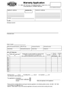 Warranty application form